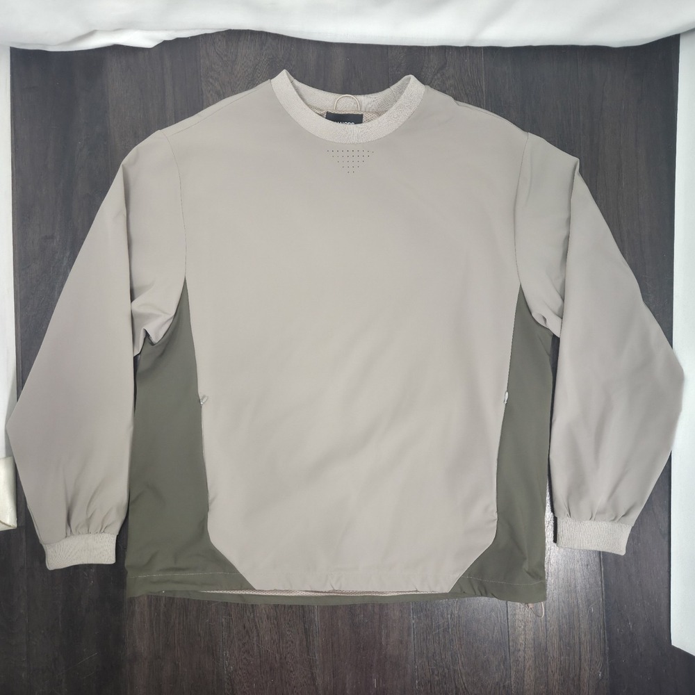 Manors Golf Apparel Gailes Windbreaker Pullover Mens Large Sand/Dune Mesh Lined